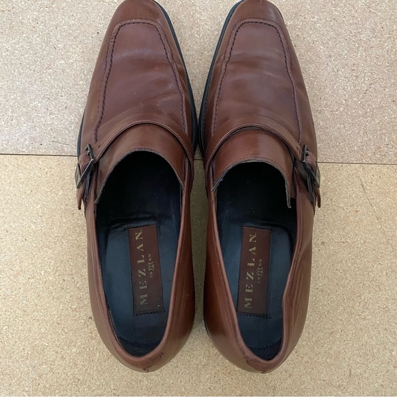 Mezlan Men\'s Made In Spain Brown Leather Monk Strap Loafer Shoes Size 9 main image 7
